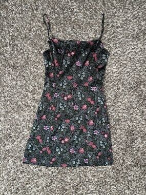 Sunday Best Black Satin Slip Dress